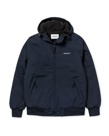 Carhartt WIP Giacca Hooded Sail Jacket - Dark Navy/White