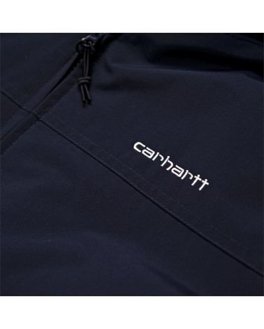 Carhartt WIP Giacca Hooded Sail Jacket - Dark Navy/White