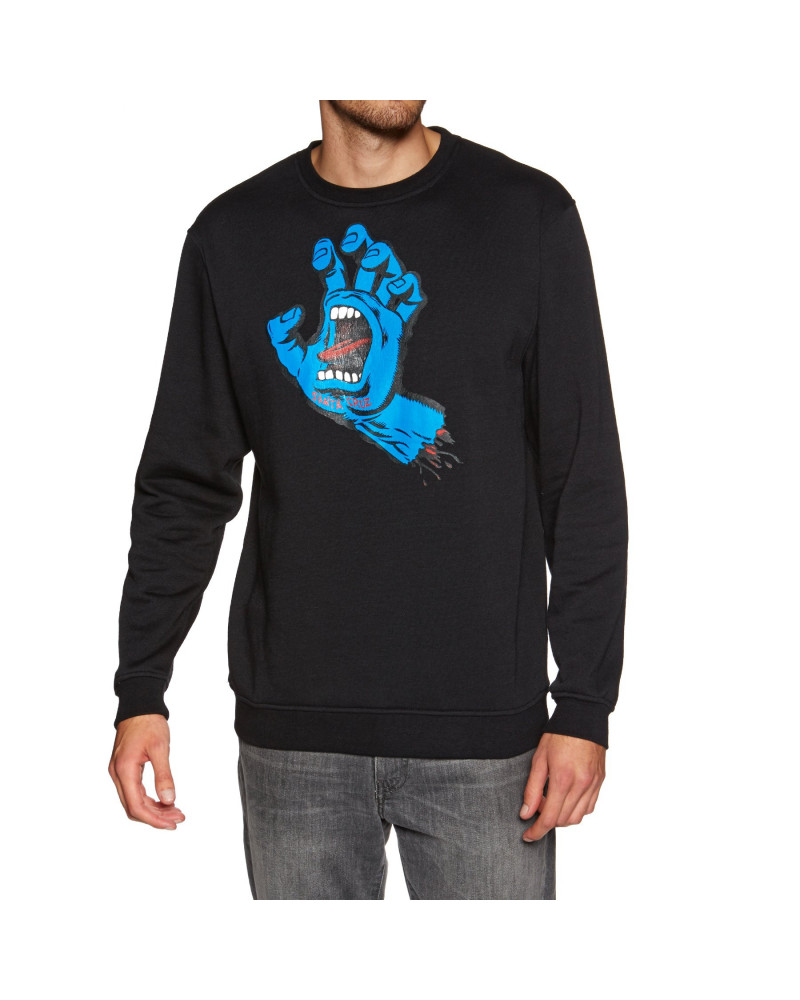Santa Cruz Felpa Screaming Hand Crew - Black