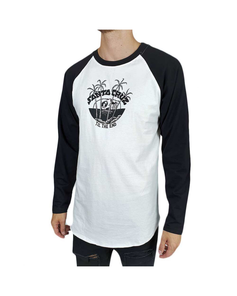 Santa Cruz T-Shirt Horizon L/S Baseball Top - Black/White