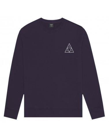 HUF Felpa Essential Triple Triangle Logo Crew Neck - Purple Velvet