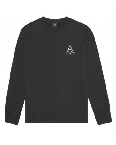 HUF Felpa Essential Triple Triangle Logo Crew Neck - Black