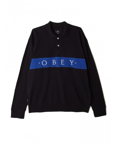 Obey Classic Bishops Polo L/S - Black