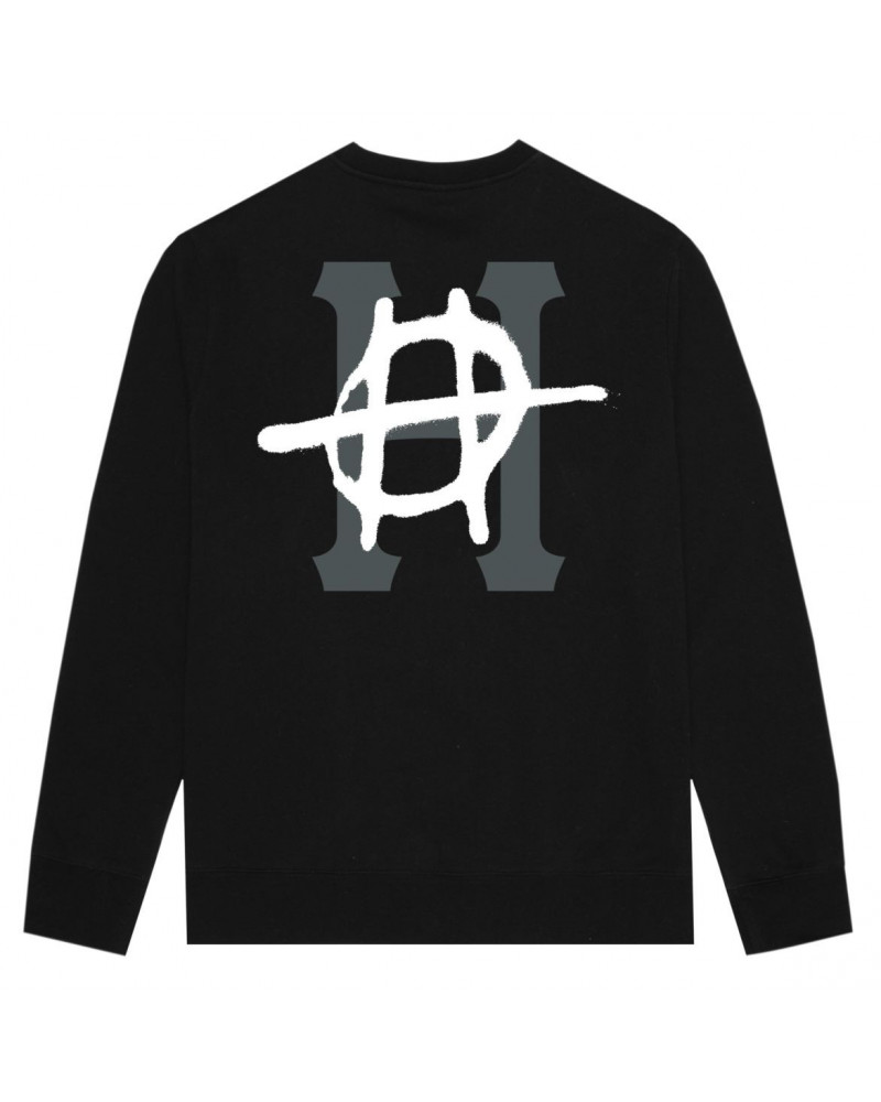 HUF Felpa Riot Classic H Crew - Black