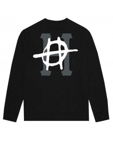 HUF Felpa Riot Classic H Crew - Black