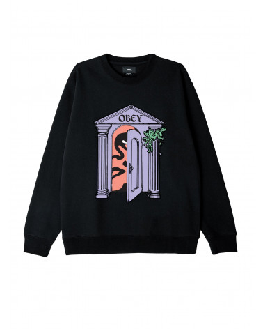Obey Felpa Mausoleum Box Fit Crewneck - Black