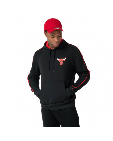 New Era Felpa NBA Sripe Piping Hoody Chicago Bulls - Black