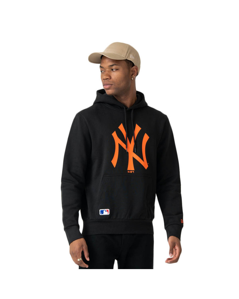 New Era Felpa MLB Seasonal Team Logo Hoody New York Yenkkes - Black/Orange