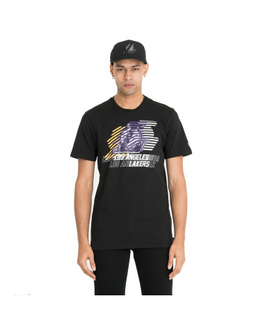 New Era T-Shirt NBA Logo Repeat Tee Los Angeles Lakers - Black