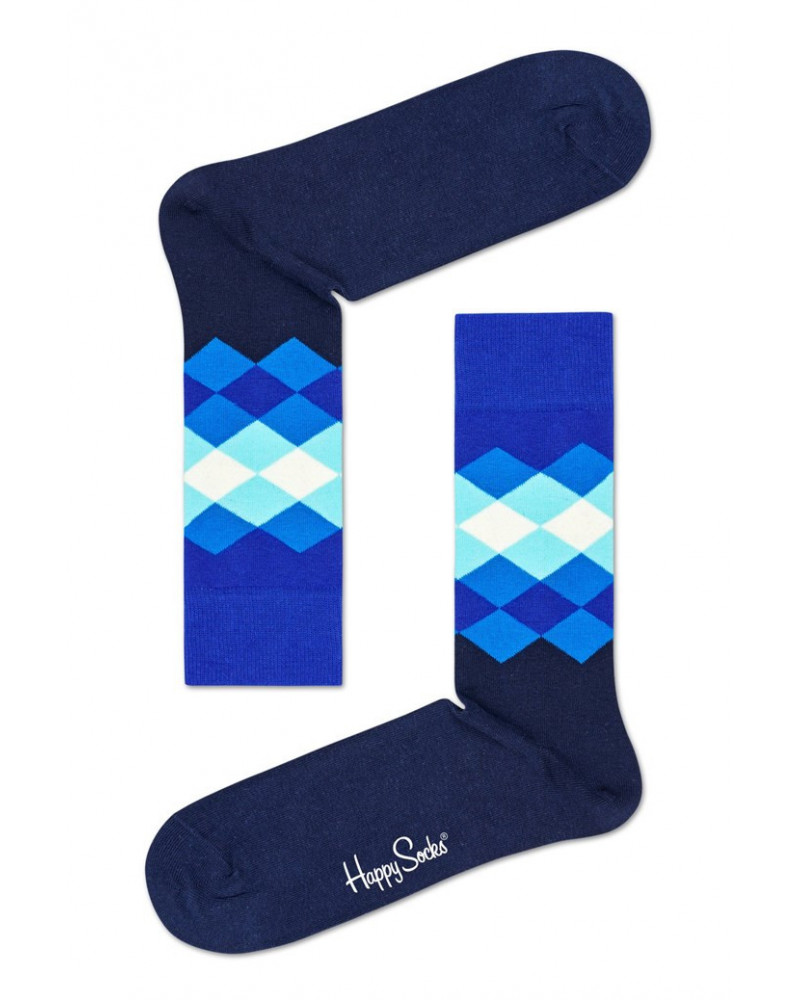 Happy Socks Calze Faded Diamond - Blue