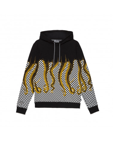 Octopus Felpa Checkered Hoodie - Yellow/Black