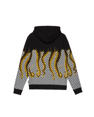 Octopus Felpa Checkered Hoodie - Yellow/Black
