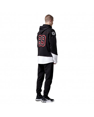 Dolly Noire Felpa Hockey Hoodie - Black/Red/White