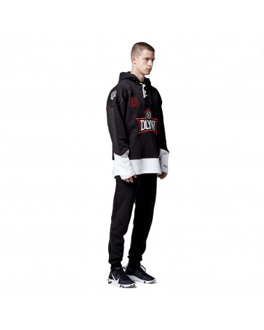 Dolly Noire Felpa Hockey Hoodie - Black/Red/White