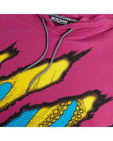 Octopus - Felpa Octopus Hoodie Ripper - Fuchsia