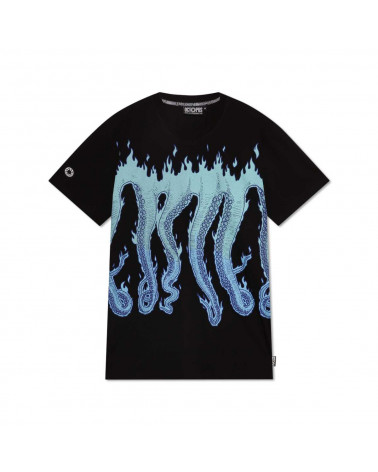 Octopus - T Shirt Octopus Flames Tee Black