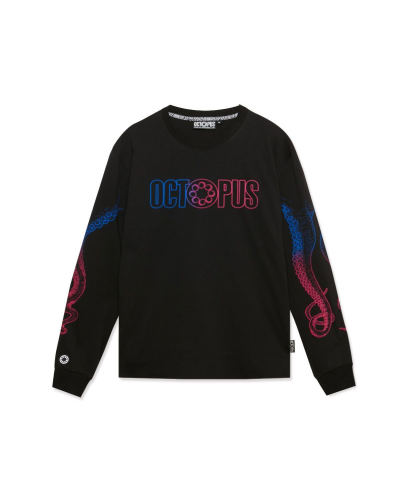 Octopus T-Shirt Gradient Logo L/S - Black