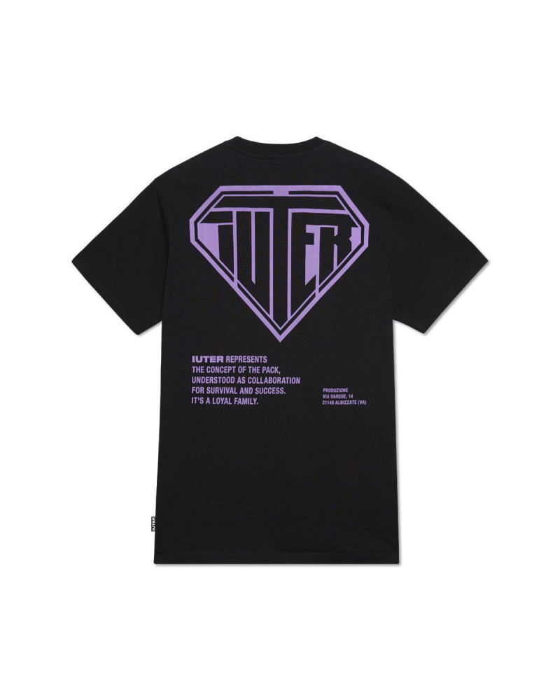 Iuter T-Shirt Double Logo Tee - Black