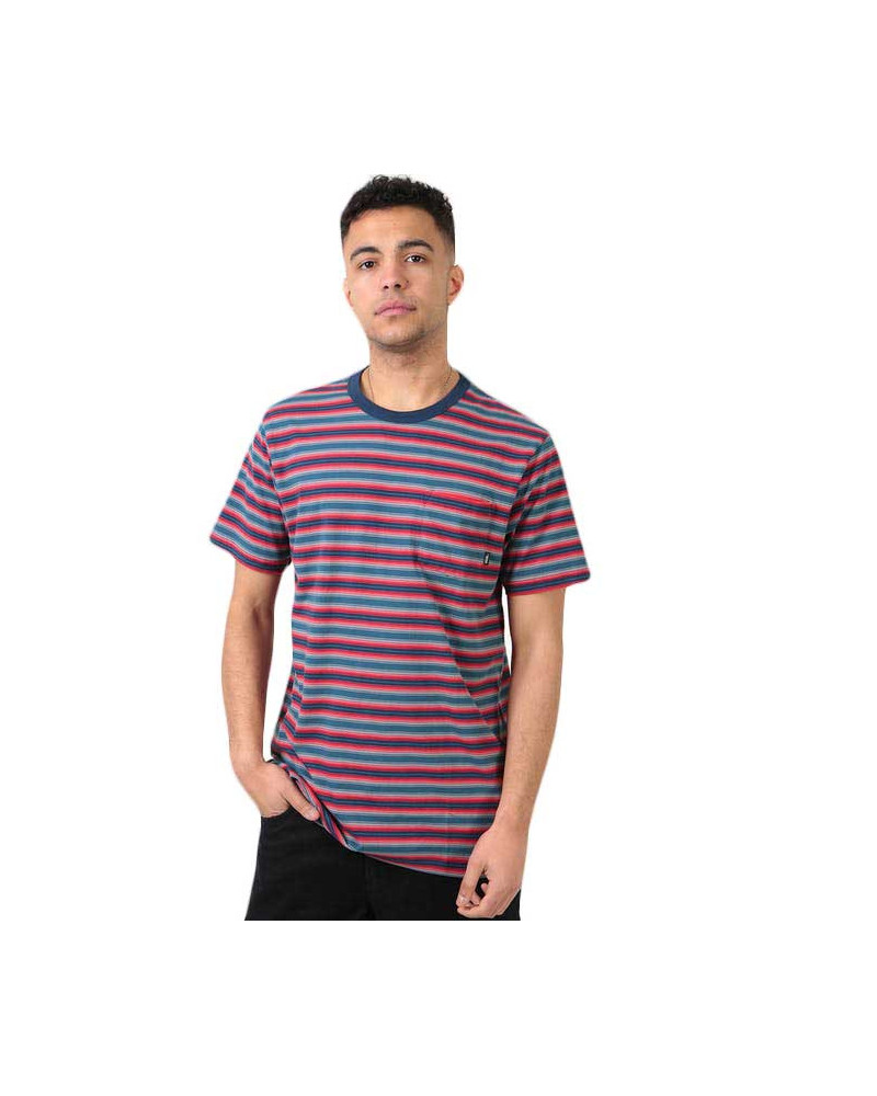 Vans T-Shirt Knollwood Stripe - Stargazer/Racing Red