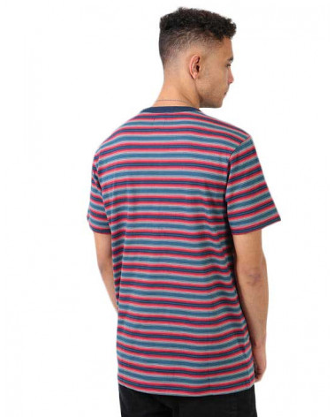 Vans T-Shirt Knollwood Stripe - Stargazer/Racing Red