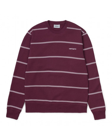 Carhartt WIP Felpa Spacer Sweatshirt - Spacer Stripe/Shiraz/White
