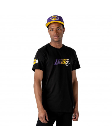 New Era T-Shirt NBA Gradient Wordmark Tee Los Angels Lackers - Black