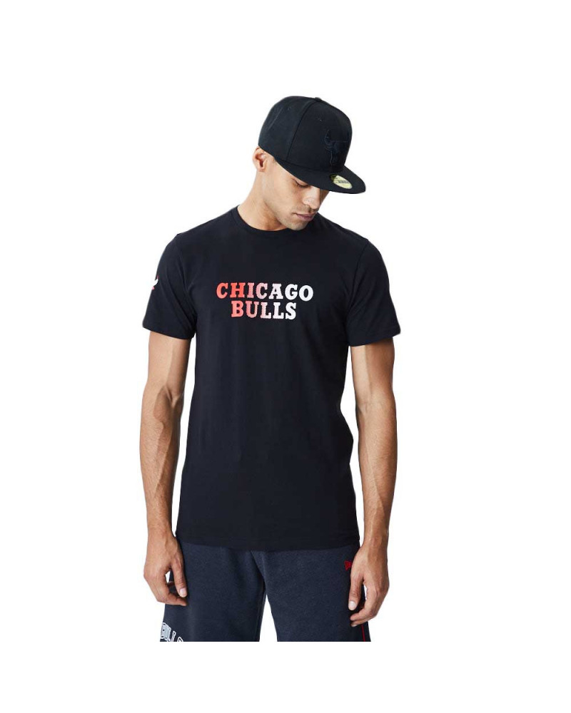 New Era T-Shirt NBA Gradient Wordmark Tee Chicago Bulls - Black
