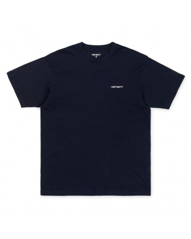 Carhartt Wip Script Embroidery T-Shirt - Dark Navy/White