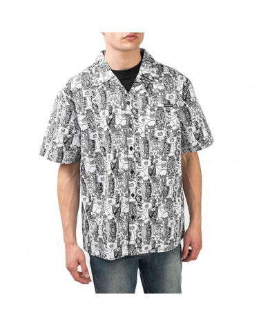 Santa Cruz Camicia Kendall Catalog Shirt - White/Black