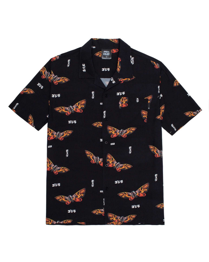 Godzilla VS HUF - Motra Resort Shirt - Black