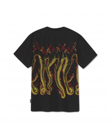 Octopus T-Shirt More Fire Tee - Black