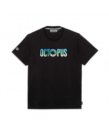 Octopus T-Shirt Embroidered Logo Tee - Black