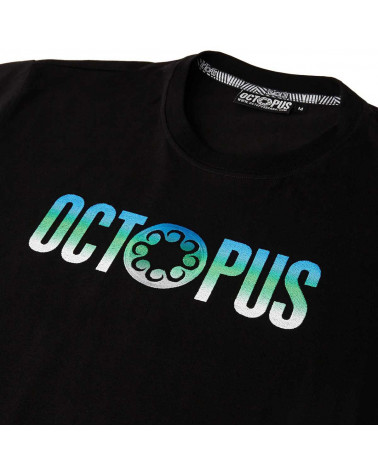 Octopus T-Shirt Embroidered Logo Tee - Black