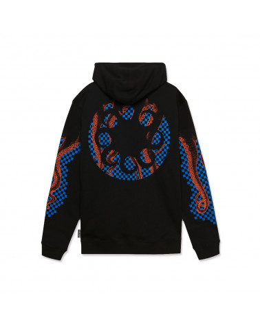 Octopus - Felpa Octopus Checkered Logo Hoodie - Black
