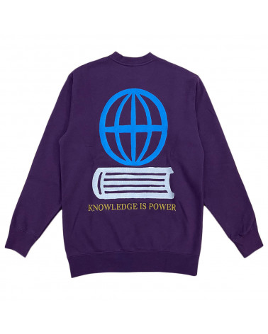 Obey Felpa Knowledge Crew Fleece - Blackberry Wine