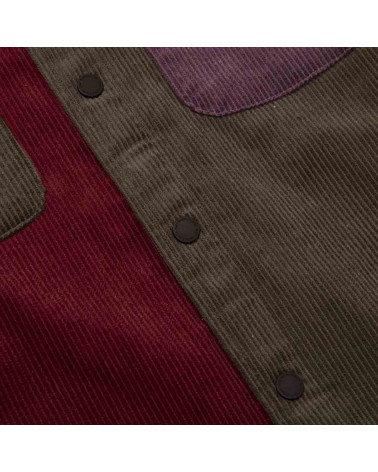 HUF Camicia Cord Block L/S Overshirt - Olive