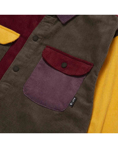 HUF Camicia Cord Block L/S Overshirt - Olive