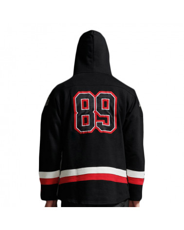 Dolly Noire Felpa Hockey Hoodie - Black And Red