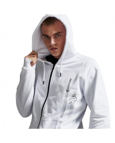 Dolly Noire Felpa Miyamoto Musashi Zip Hoodie - White