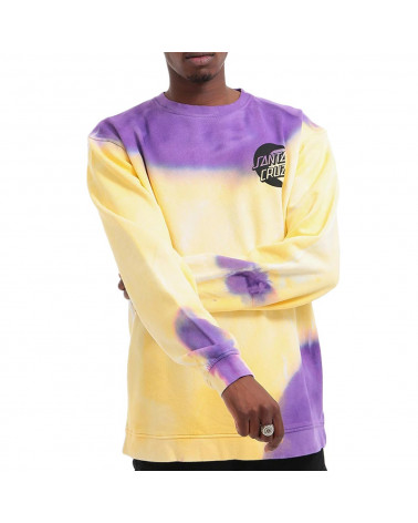 Santa Cruz Felpa Moon Dot Crew - Yellow/Purple Fold Dye
