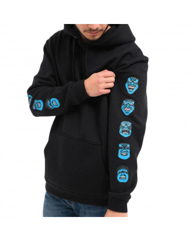 Santa Cruz Felpa Speed Wheels Faces Hood - Black