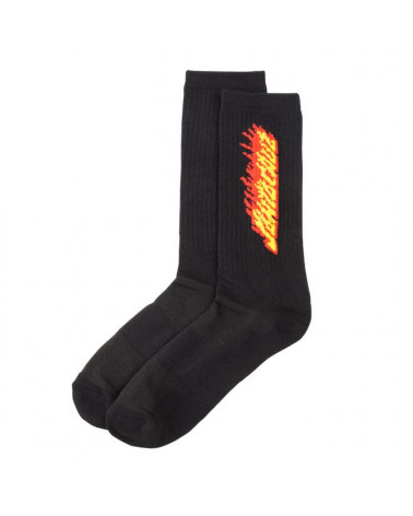 Santa Cruz Calze Flaming Stripe Sock - Black