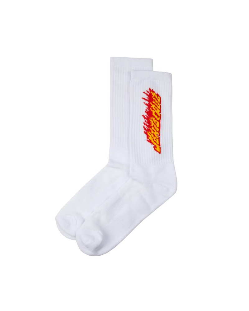 Santa Cruz Calze Flaming Stripe Sock - White