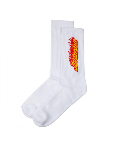 Santa Cruz Calze Flaming Stripe Sock - White