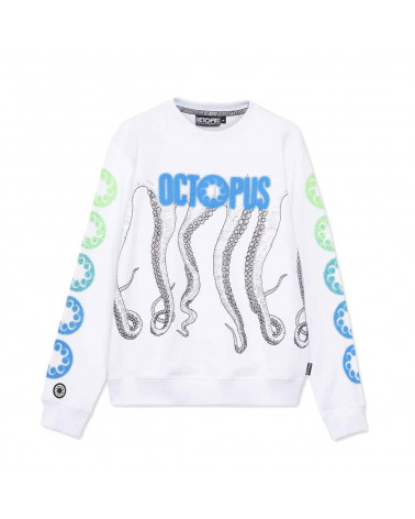 Octopus Felpa Blurred Crew - White