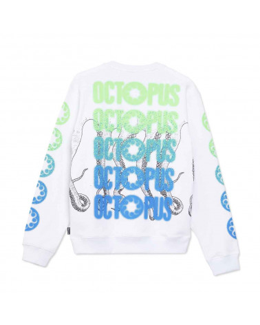 Octopus Felpa Blurred Crew - White