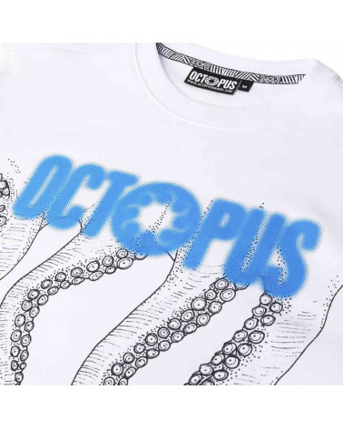 Octopus Felpa Blurred Crew - White