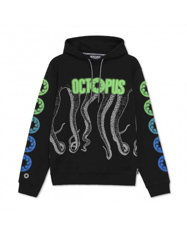 Octopus Felpa Blurred Hoodie - Black