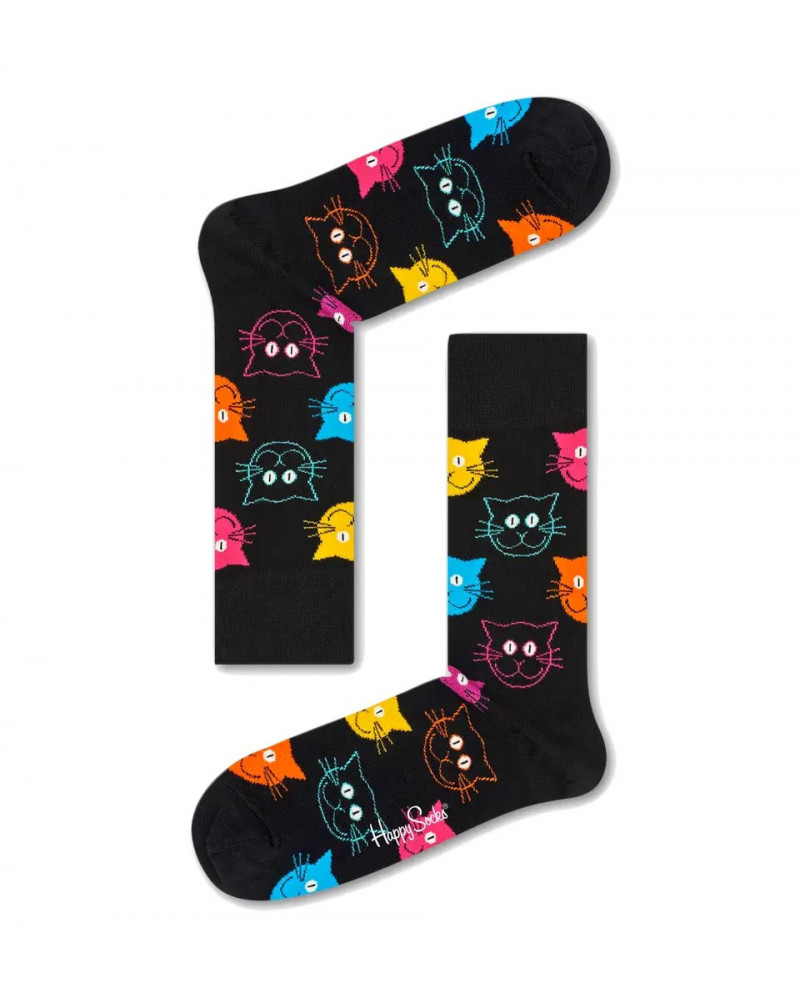 Happy Socks Calze Cat Sock  - Black