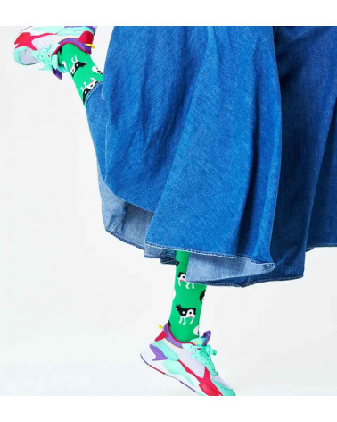 Happy Socks Calze Ying Yang Cow Sock - Green